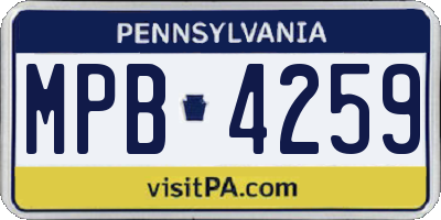 PA license plate MPB4259