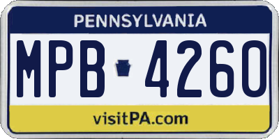 PA license plate MPB4260