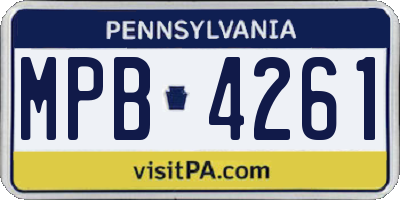 PA license plate MPB4261