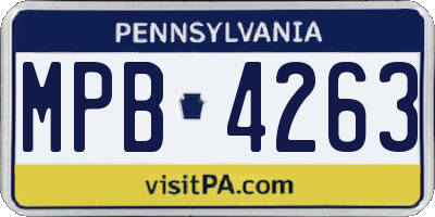 PA license plate MPB4263