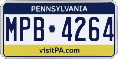 PA license plate MPB4264