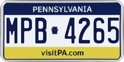 PA license plate MPB4265