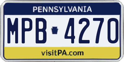 PA license plate MPB4270