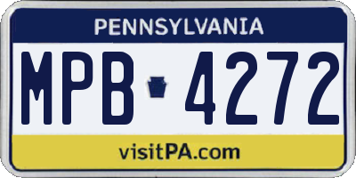 PA license plate MPB4272