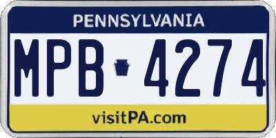 PA license plate MPB4274