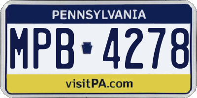 PA license plate MPB4278