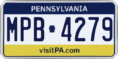 PA license plate MPB4279