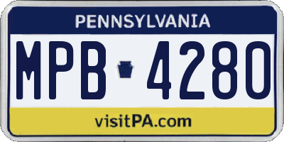 PA license plate MPB4280