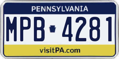 PA license plate MPB4281