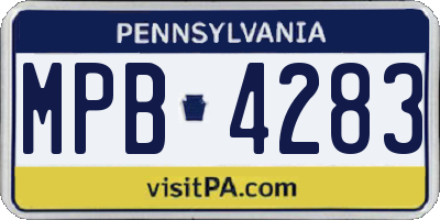 PA license plate MPB4283
