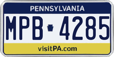 PA license plate MPB4285