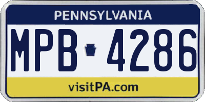 PA license plate MPB4286