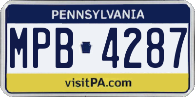 PA license plate MPB4287