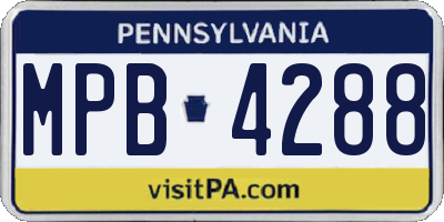 PA license plate MPB4288