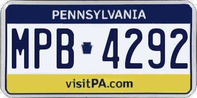 PA license plate MPB4292