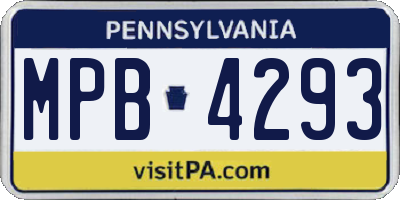 PA license plate MPB4293