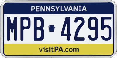 PA license plate MPB4295