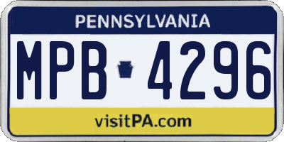 PA license plate MPB4296