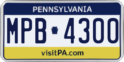 PA license plate MPB4300