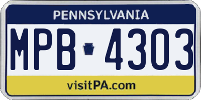 PA license plate MPB4303