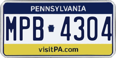 PA license plate MPB4304