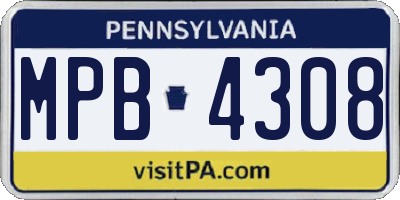 PA license plate MPB4308