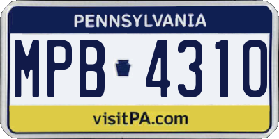 PA license plate MPB4310