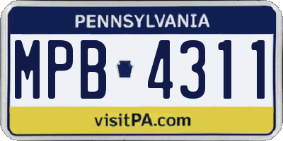 PA license plate MPB4311