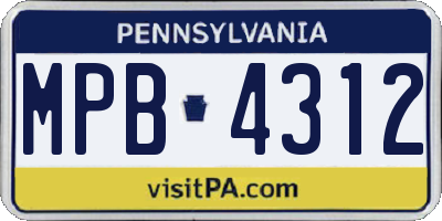 PA license plate MPB4312