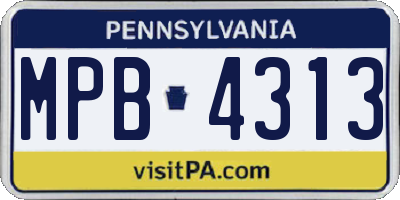 PA license plate MPB4313