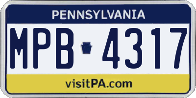 PA license plate MPB4317