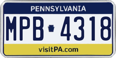PA license plate MPB4318