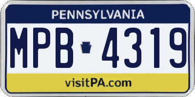 PA license plate MPB4319