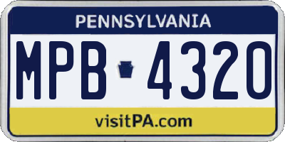 PA license plate MPB4320