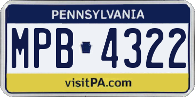 PA license plate MPB4322