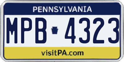 PA license plate MPB4323