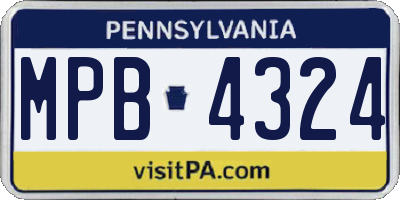 PA license plate MPB4324
