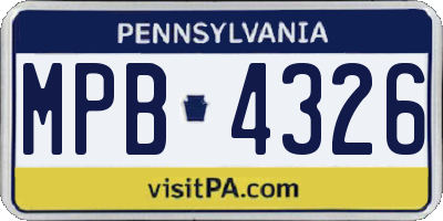 PA license plate MPB4326