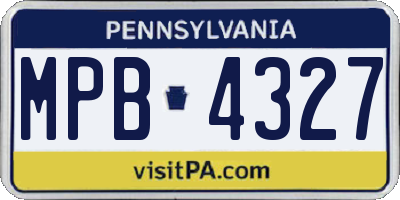 PA license plate MPB4327