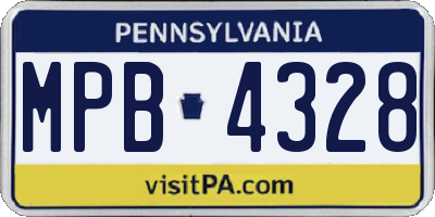 PA license plate MPB4328