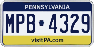 PA license plate MPB4329