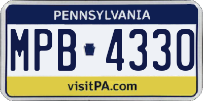 PA license plate MPB4330