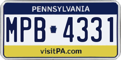 PA license plate MPB4331