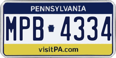 PA license plate MPB4334