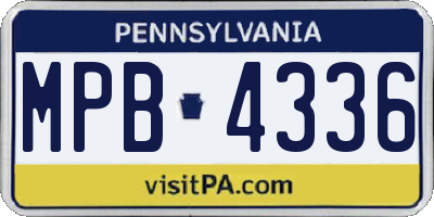 PA license plate MPB4336