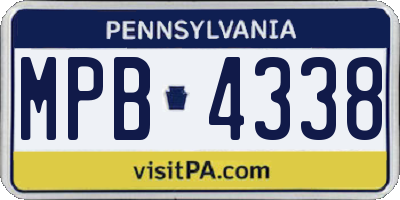 PA license plate MPB4338