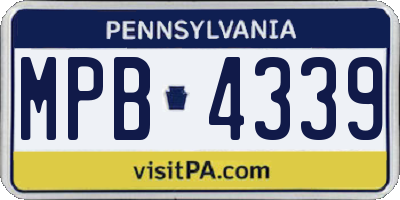 PA license plate MPB4339