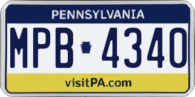 PA license plate MPB4340