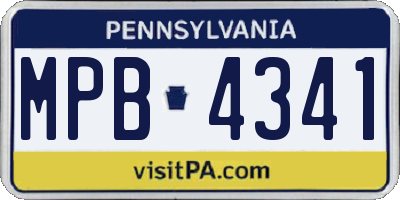 PA license plate MPB4341