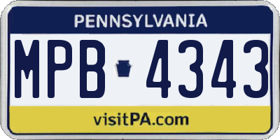 PA license plate MPB4343
